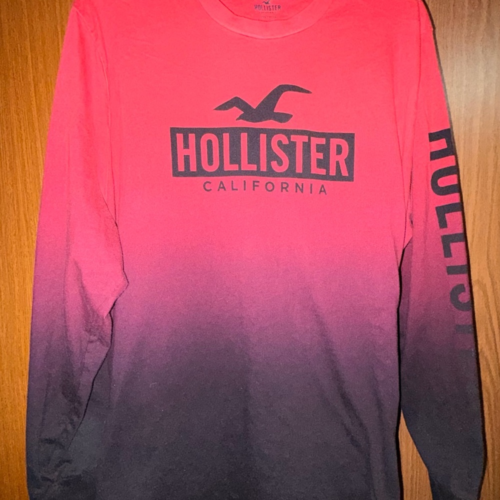 Hollister Red and Black Long Sleeve Tee